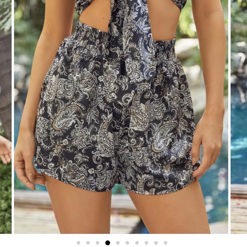 Joelle satin high rise paisley shorts